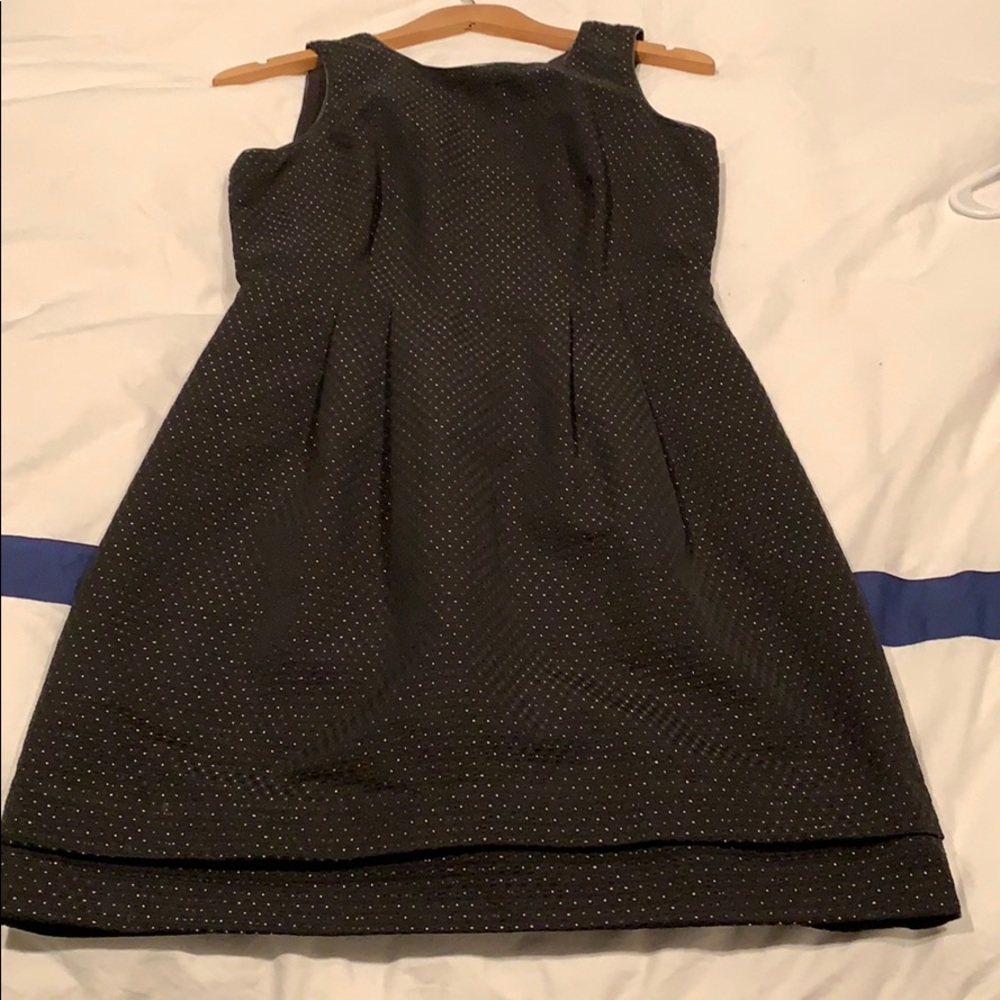Madewell Black and Gold Dot Dress with Pockets 6